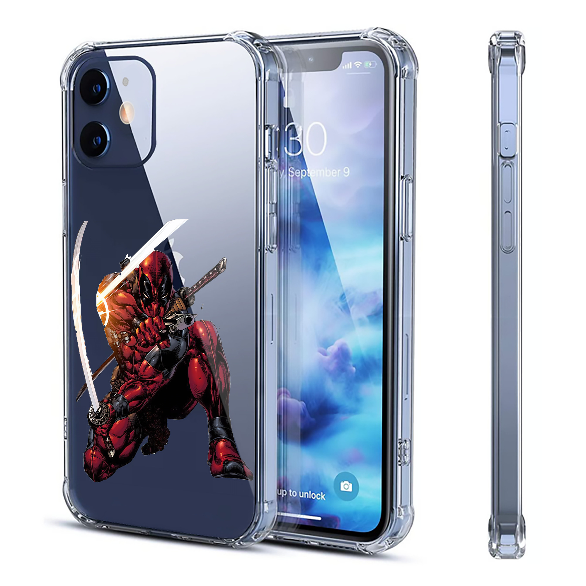 （画像用） Deadpool デッドプール 【iPhone 12シリーズ対応】透明スマホケース（クリアソフトケース）